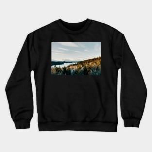 Majestic Peaks of Rondane National Park in Warm Winter Light Shot on Film Crewneck Sweatshirt